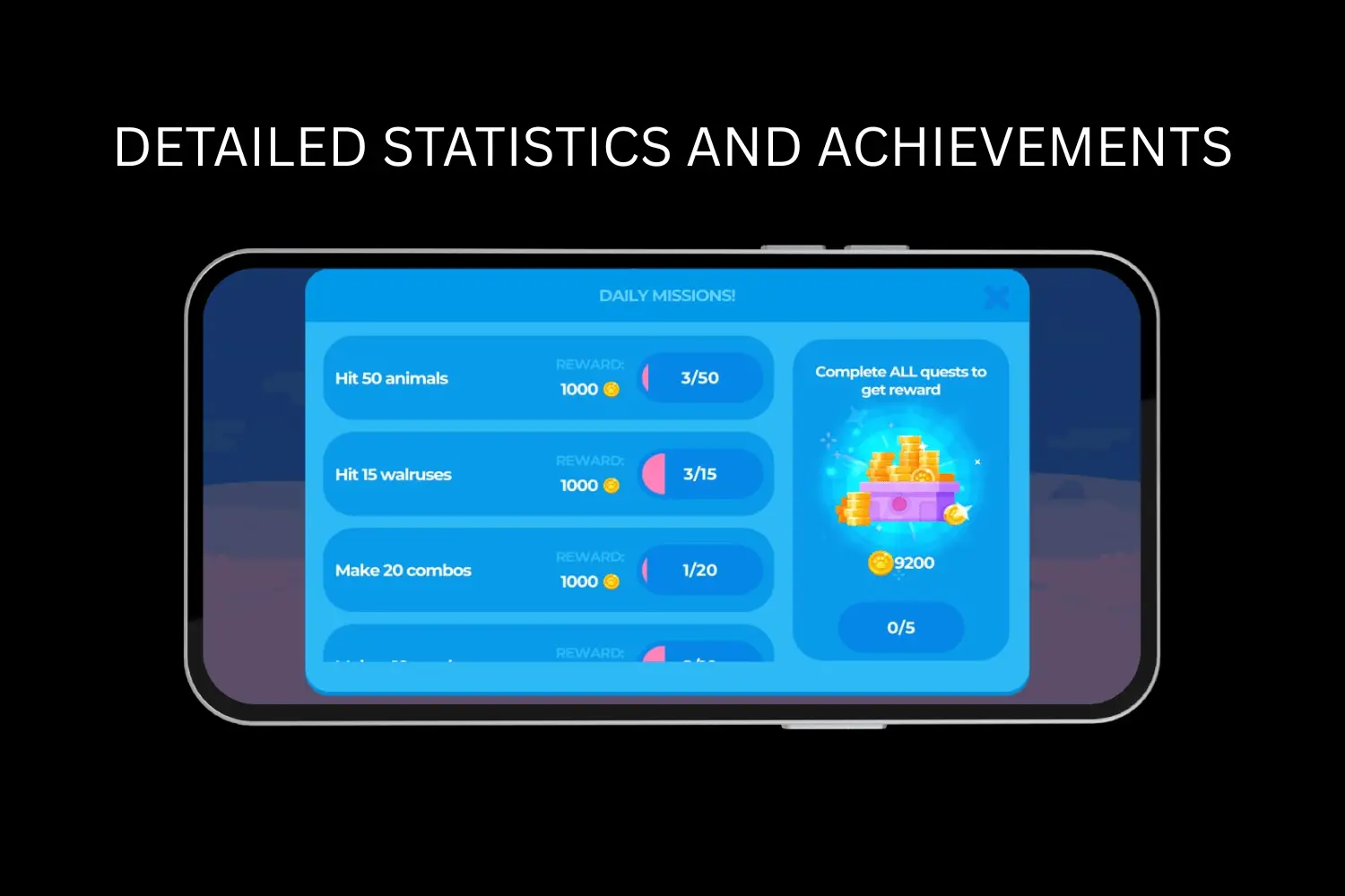 detailed statistics and achievements